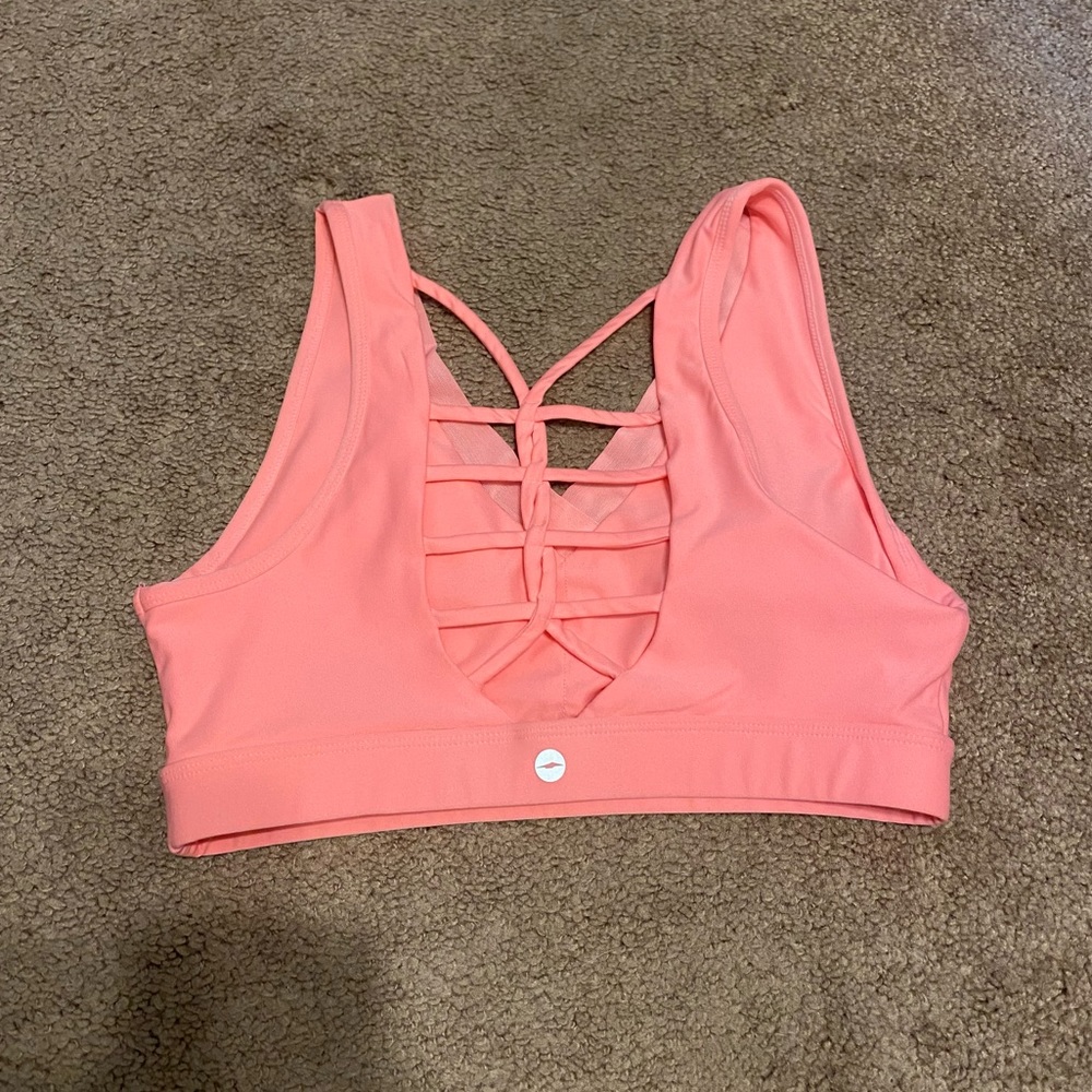 Pink sports bra